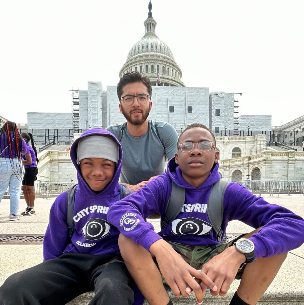 Les élèves et l'enseignant de City Springs à Washington dc Étudiants et professeur de City Springs à Washington DC